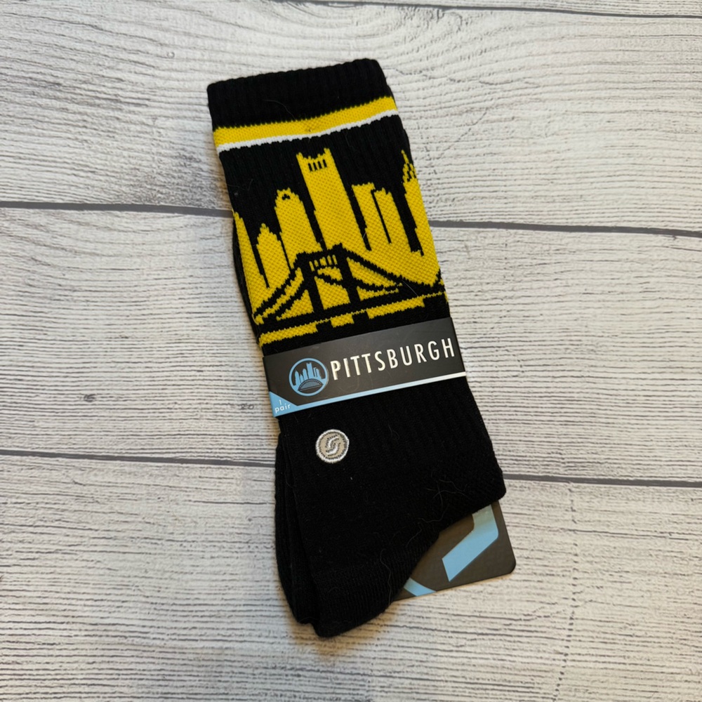 Pittsburgh Skyline Black and Yellow Socks